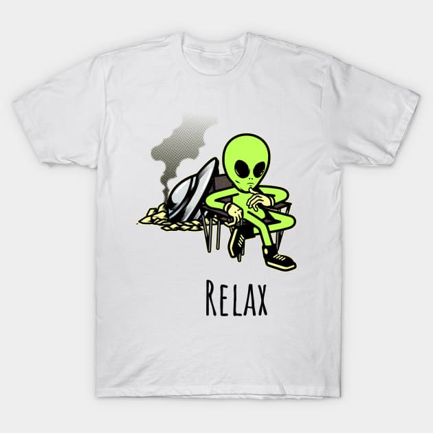 Relaxing alien T-Shirt by Wolf Clothing Co